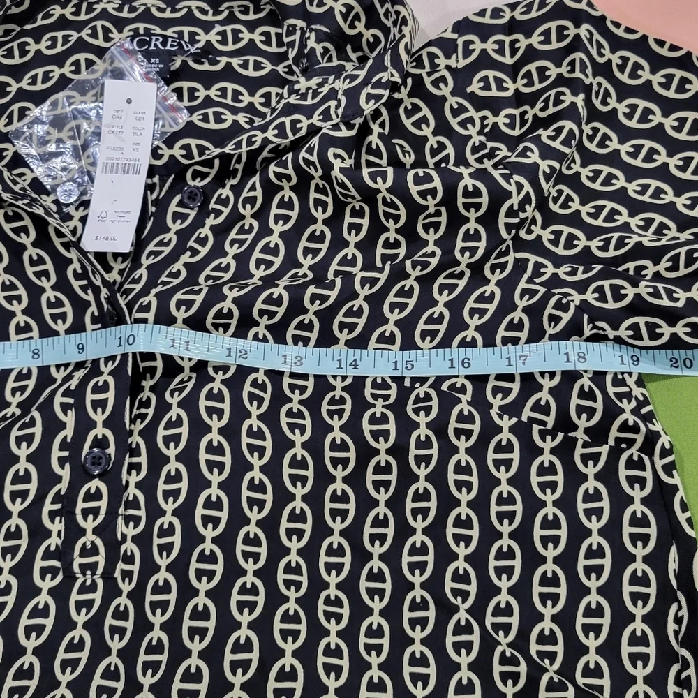 J Crew Amelia Chain Print Shirtdress Long Sleeve XS
